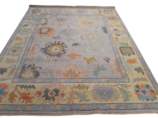 Madeleine Lavender & Soft Gold Floral Oushak Rug