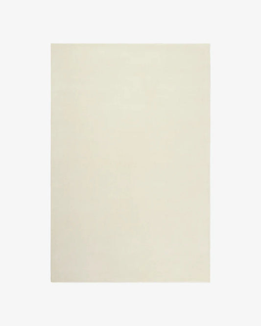 Minimalist Warm Ivory Plush Tufted Area Rug