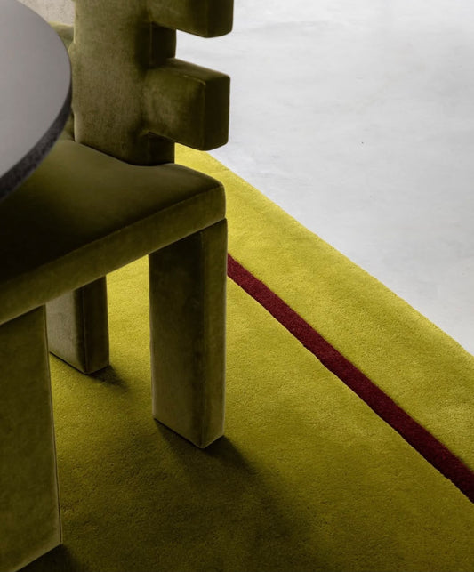 Lime Green Greek Key Rug