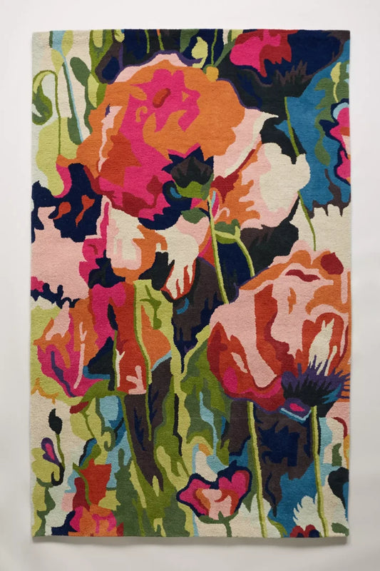 Multicolor Bloom Modern Tufted Wool Rug