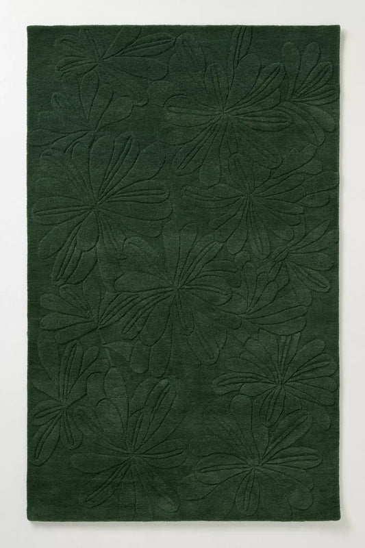 Forest Bloom Carved Hand-Tufted Wool Rug