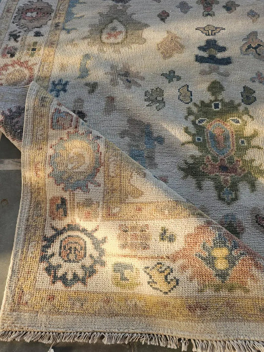 Ivory & Multi-Color Tribal Oushak Rug