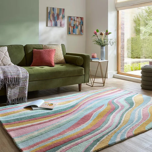 Avant-Garde Wave Symphony Hand-Tufted Designer Rug