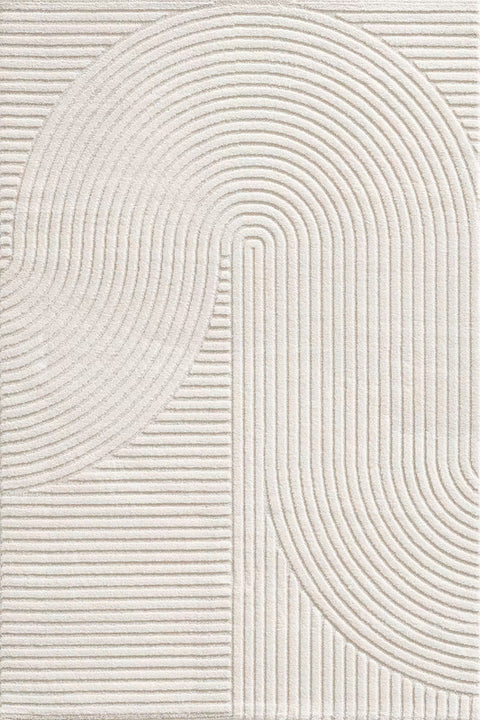 Ivory Zen Arch Relief Hand-Tufted Wool Rug