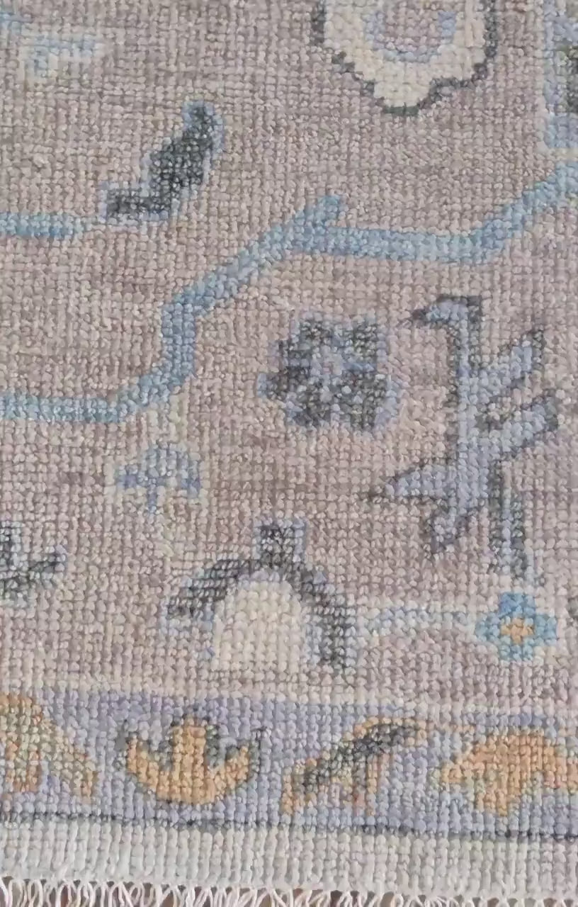 Distressed Neutral Grey & Pastel Wool Area Rug
